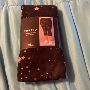 Torrid Black and Pink Star Leggings